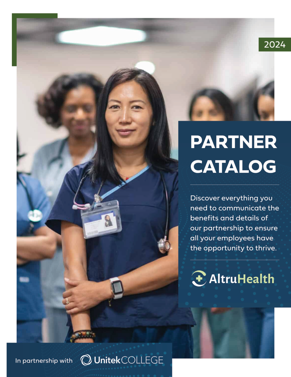 Unitek College partner catalog cover: AltruHealth partnership, 2024