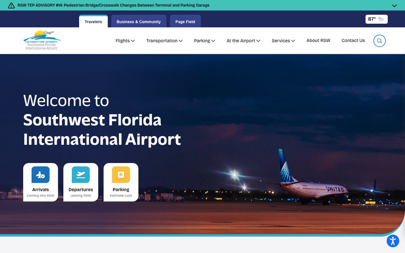 Website design for Lee County Port Authority